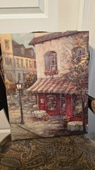French Village on Canvas 14 1/2 X 18 1/2
