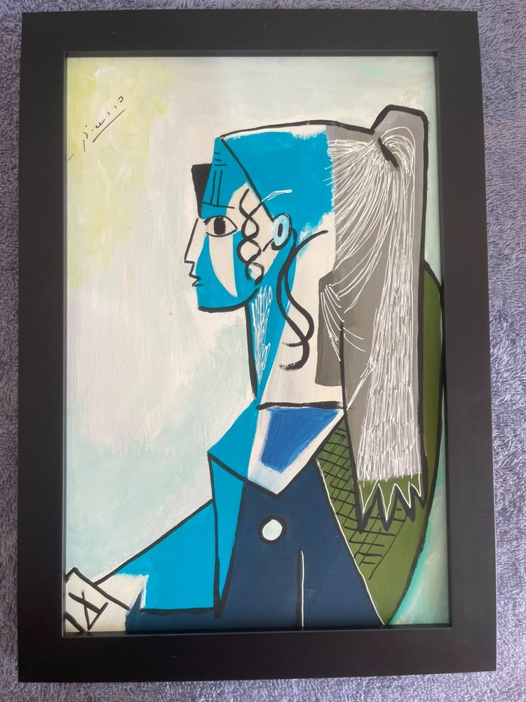 PABLO PICASSO oil painting framed on sealed and signed wood