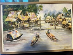 Monsoon Time Thailand Oil Painting NEWLY FRAMED 30 X 20