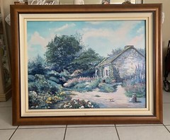 Ruth Mayer – Laguna Beach Artist-Large Giclee 30″X 40″-“ Irish Cottage 1/20