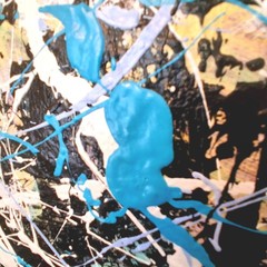 Original Abstract Acrylic Drip Painting on Canvas 24 X 24 Inch Modern Wall
