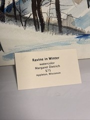 Margaret Dietrich Watercolor Painting Winter Ravine Appleton WI Wisconsin Signed