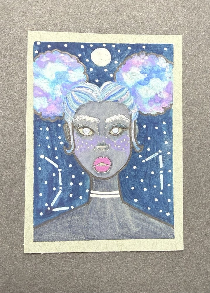 ACEO Original Abstract CELESTIAL SERIES by Veronica Lee/ beks_and _lo