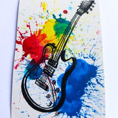 KISS BAND ACEO Original Music Instrument Rock Art Card Acrylic Hand Painting NEW