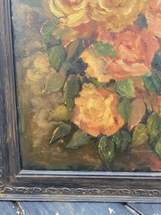 Beautiful Still Life Floral Roses Shabby Chic Mystery Artist