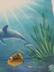 Original oil painting Ocean Scene Signed Not Mounted. 27 X 22