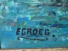 Vintage Impasto Oil Painting Italian Canal Scene – Signed Egroeg 1976 – Italy