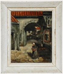 E. Houdre – 1940 Oil, The Early Bird