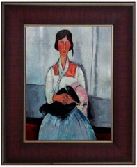 Framed Modigliani’s Gypsy Woman Repro, Quality Hand Painted Oil Painting 12x16in