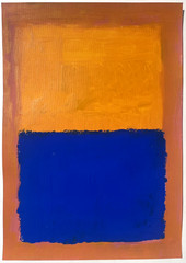 Mark Rothko Original Painting Orange Blie Abstract Interior Design Signed D95