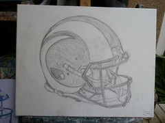 RAMS HELMET wow Football Art NEW oil Painting 16×20 original signed Crowell