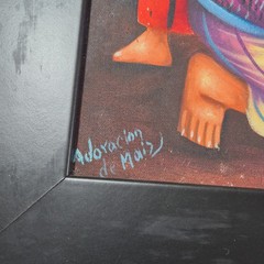 Jose A. Cortez Signed Painting “Adoración de Maíz” Latin American Folk Art|19×17