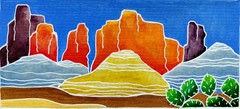 Abstract Contemporary Desert Landscape Painting, Nature Theme