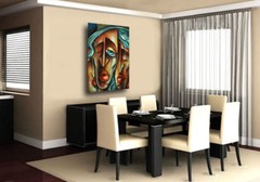 Portrait Art Urban Expressionist Painting „Imagined“ Mix Lang Original Cubism