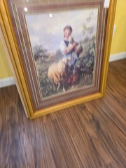 The Shepherdess by Johann Baptist Hofner Print (13.25″x 10″ Framed)