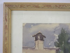 Painting In Watercolor View Of Country Signed Pancaldi Painter Of Modena P0