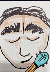 1Original Person art card, ACEO, dorisann1022 marker Portrait Face Outsider Opry
