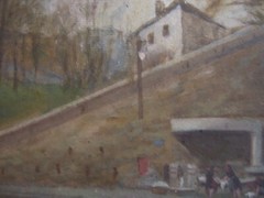 Old City France around 1900 Impressionist Signed Titled Miniature Antique