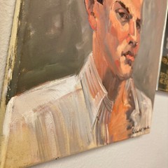 „The Serious Man“ Californian Expressionist Helen Haskell-Molles Oil Painting