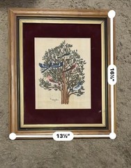 Framed Tree of Life on Papyrus Paper 13 1/2 x 16 1/2 no glass on the front