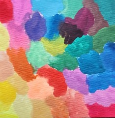 4”x4” Original Watercolor Painting, Abstract, GoldenLightArt