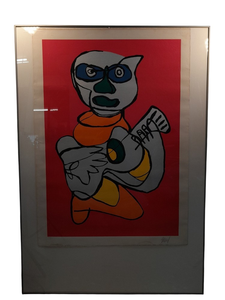 A-552 Karel Appel (Amsterdam, 1921 – Zurich, 2006) Serigraphy On Paper, Red