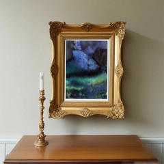 Original Watercolor Painting Space Wall Art Night Painting