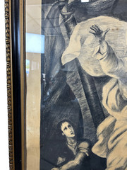 Large Antique Religious Lithograph Print Jesus Calming Storm H Cuwet 58” H