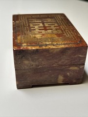 Antique Calligraphy Poetry Scholar China Japan Korean Collection Box Chops Stone