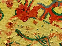 Original Abstract Painting on Canvas Signed Serg Graff, „Watermelon Rind“ COA