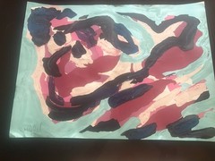 Karel Appel Floating in Blue Signed Lithograph 1979