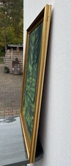 Oil painting green coniferous forest nature painting Denmark BK monogram 95x76cm