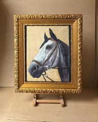 Knud Edsberg (1911) Fine Large Impressive Horse Portrait Oil. 1968. COA