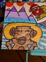 Original Painting Andy Kaufman Mushroom Ideas Desert Monkey Santa Claus Mountain