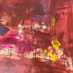 Original Mixed Media Abstract Art Painting 18×24 “Aluminum“ Signed