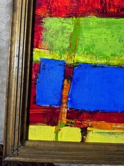 Flevve Vannier „An Abstract Composition“ Oil Painting – Signed And Framed