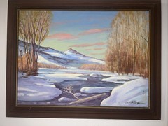 Mel Fillerup Wyoming artist Oil Painting on Cardboard vintage