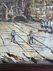 Morris Katz 1973 Original Oil Painting Western Wall Jerusalem Signed Judaica