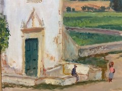 Georges Andre Klein (French 1901-1992) Portuguese Village with Church O/C Signed