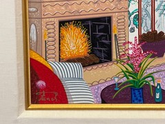 Fanch Ledan “Manhattan Penthouse” AP Signed Serigraph on Linen 1998 Framed 32×27