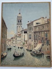 ANTIQUE PAINTING ITALY VENICE ITALIAN LANDSCAPE FAMOUS LISTED HENRY SMITH