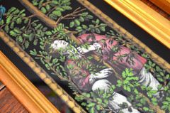 Pair of Late 19th Century Neoclassical Reverse Paintings on Glass Roman / Greek