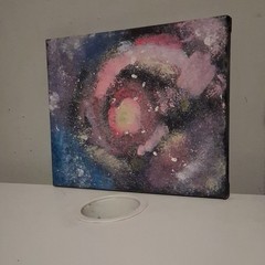 Abstract Contemporary Galaxy Outer Space Stars Canvas Painting, Unframed