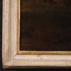 Painting landscape oil canvas antique framework pastoral bucolic 18th century