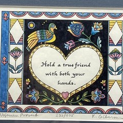 Nigerian Proverb 282/975 Artist Kathi Giberman Nova Scotia 9.5” x 8” True Friend