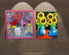 ships free COLORFUL 9 NEW 2024 UNIQUE PAINTINGS original SWARTZMILLER DNA ART