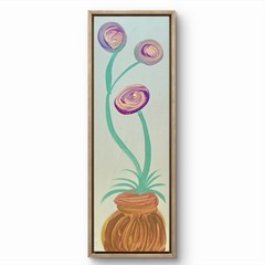 BLESSED#0518 Flower Pot Friends 4×12 Original Art Modern Minimal Abstract