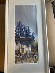 Roland Byrne „The Stone House“ Watercolor Painting – Signed And Framed