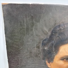 Husband Wife Portrait Paintings Pair Folk Art Primitive Victorian Ancestor Vtg