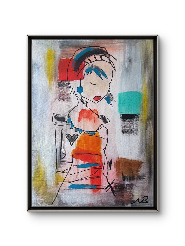 ORIGINAL ACRYLIC PAINTING 12×16 PORTRAIT ABSTRACT WALL ART HAND PAINTED CANVAS